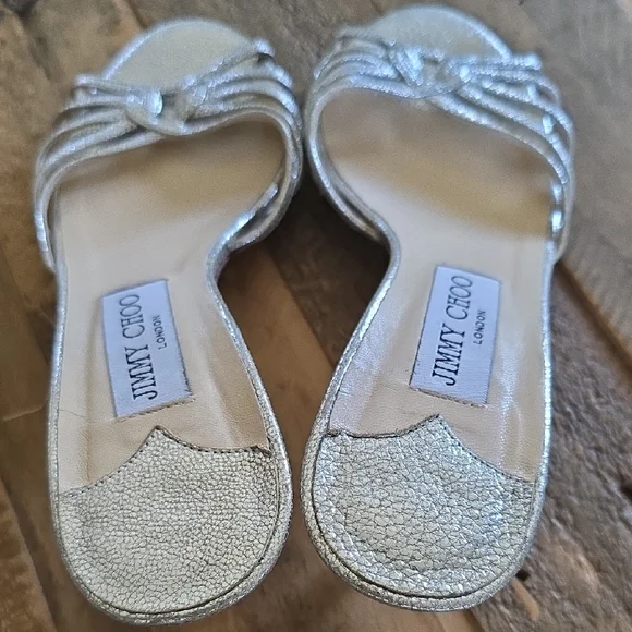 Like New Jimmy Choo Gold/Silver Strappy Sandals